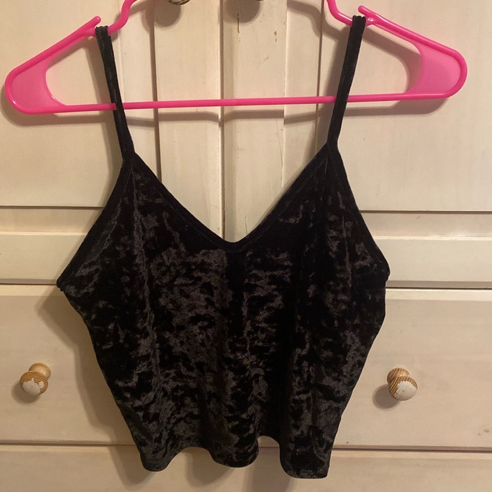 Black Velvet tank crop top
